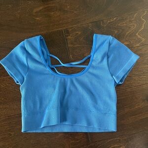 Aerie Blue Ribbed Crop Top